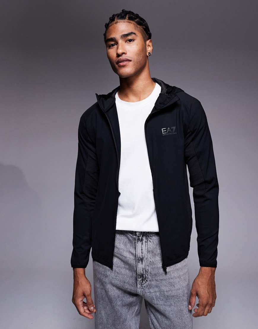 Armani - EA7 Vigor - Kapuzenjacke in Schwarz mit Logo von EA7