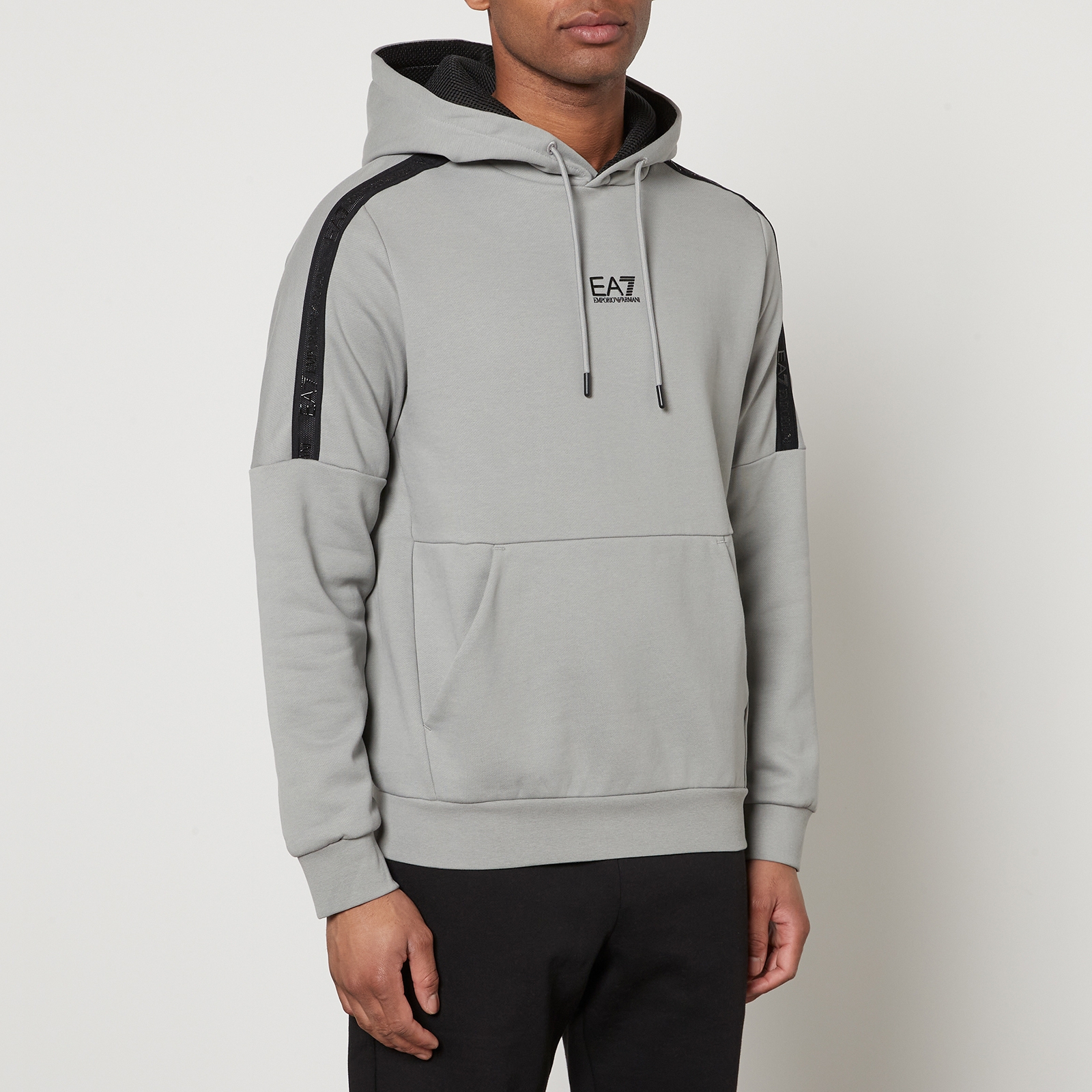 EA7 Core ID Box Logo Cotton-Blend Jersey Hoodie - S von EA7