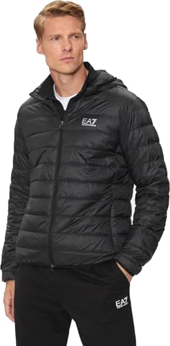 EA7 Herren Gewebte Daunenjacke, Black/Silver, S von EA7