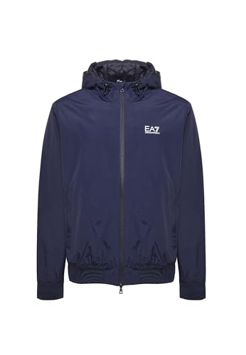 EA7 EMPORIO ARMANI JACKE HERREN BLAU MIT KAPUZE SAILOR FLEECEJACKE EA 3XL BLAU, XXXL von EA7