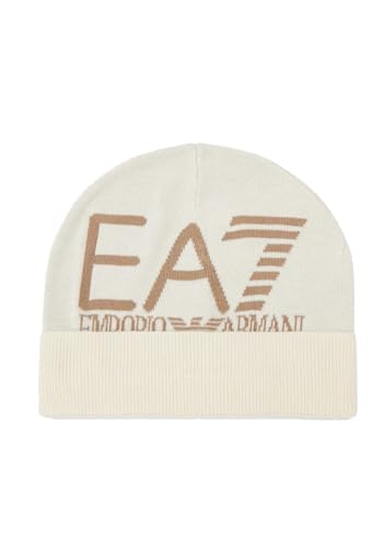 EA7 Emporio Armani Beanie-Mütze, Baumwolle, vorne Logo, Beige, Cream, Einheitsgröße EA7 Emporio Armani Beanie-Mütze, Baumwolle, vorne Logo, Beige, Cream, Einheitsgröße von EA7