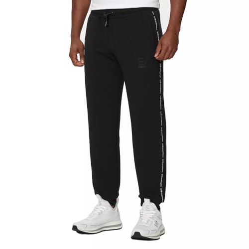 EA7 Emporio Armani Herren Logo Series Stretch-Viskose Jogger Schwarz, Schwarz , XL von EA7