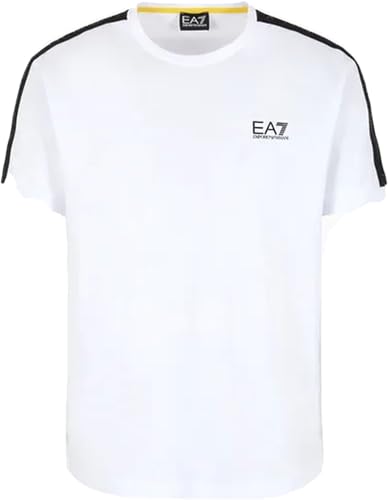 EA7 Herren Brust-Logo T-Shirt, Weiß, L von EA7