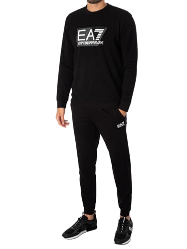 EA7 Herren Grafischer Trainingsanzug, Schwarz, XXL von EA7