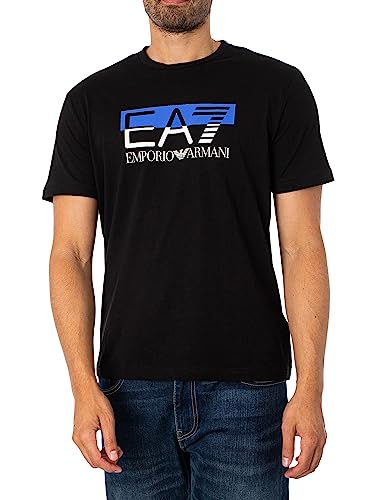 EA7 Herren Grafisches T-Shirt, Schwarz, XXL von Emporio Armani