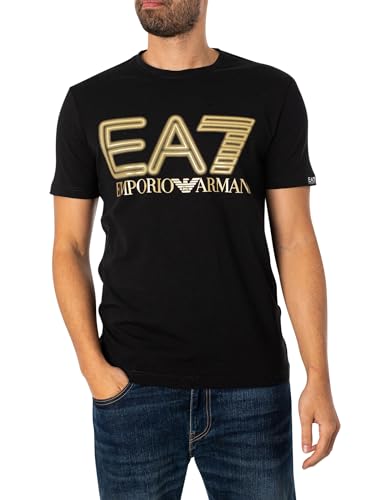 EA7 Herren Grafisches T-Shirt, Schwarz, XXL von EA7