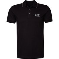 EA7 Herren Polo-Shirt schwarz Baumwoll-Piqué von EA7