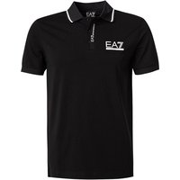 EA7 Herren Polo-Shirt schwarz Baumwoll-Jersey von EA7