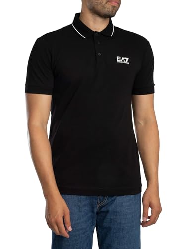 EA7 Herren Poloshirt Mit Logobesatz, Black, M von EA7