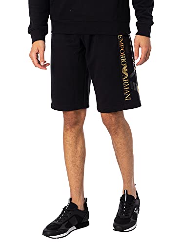 EA7 Herren Side Brand Sweat-Shorts, Schwarz, XL von EA7