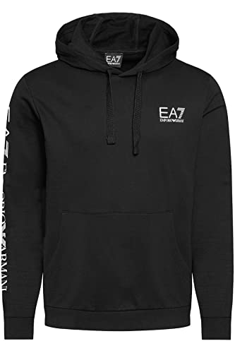 EA7 Herren Sleeve Brand PulloverHoodie, Schwarz, XS von Emporio Armani