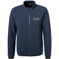 EA7 Herren Sweatjacke blau Mikrofaser unifarben von EA7