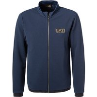 EA7 Herren Sweatjacke blau Mikrofaser unifarben von EA7