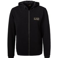 EA7 Herren Sweatjacke schwarz Mikrofaser unifarben von EA7