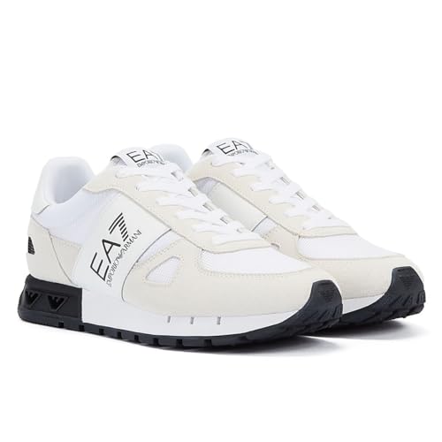 EA7 Legacy Herren Sneaker Aus Weißem/Schwarzem Wildleder - EUR 42 von EA7