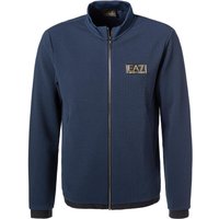 EA7 Herren Sweatjacke blau Mikrofaser unifarben von EA7