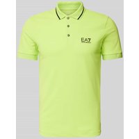 EA7 Emporio Armani Slim Fit Poloshirt mit Label-Print in Neon Gruen, Größe M von EA7 Emporio Armani