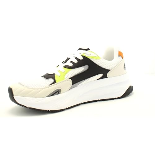 EA7 X8x178 Sneaker mit Schnürung aus Stoff für Herren, T675 Wht Blk A Lim Orange, 41.5 EU von EA7