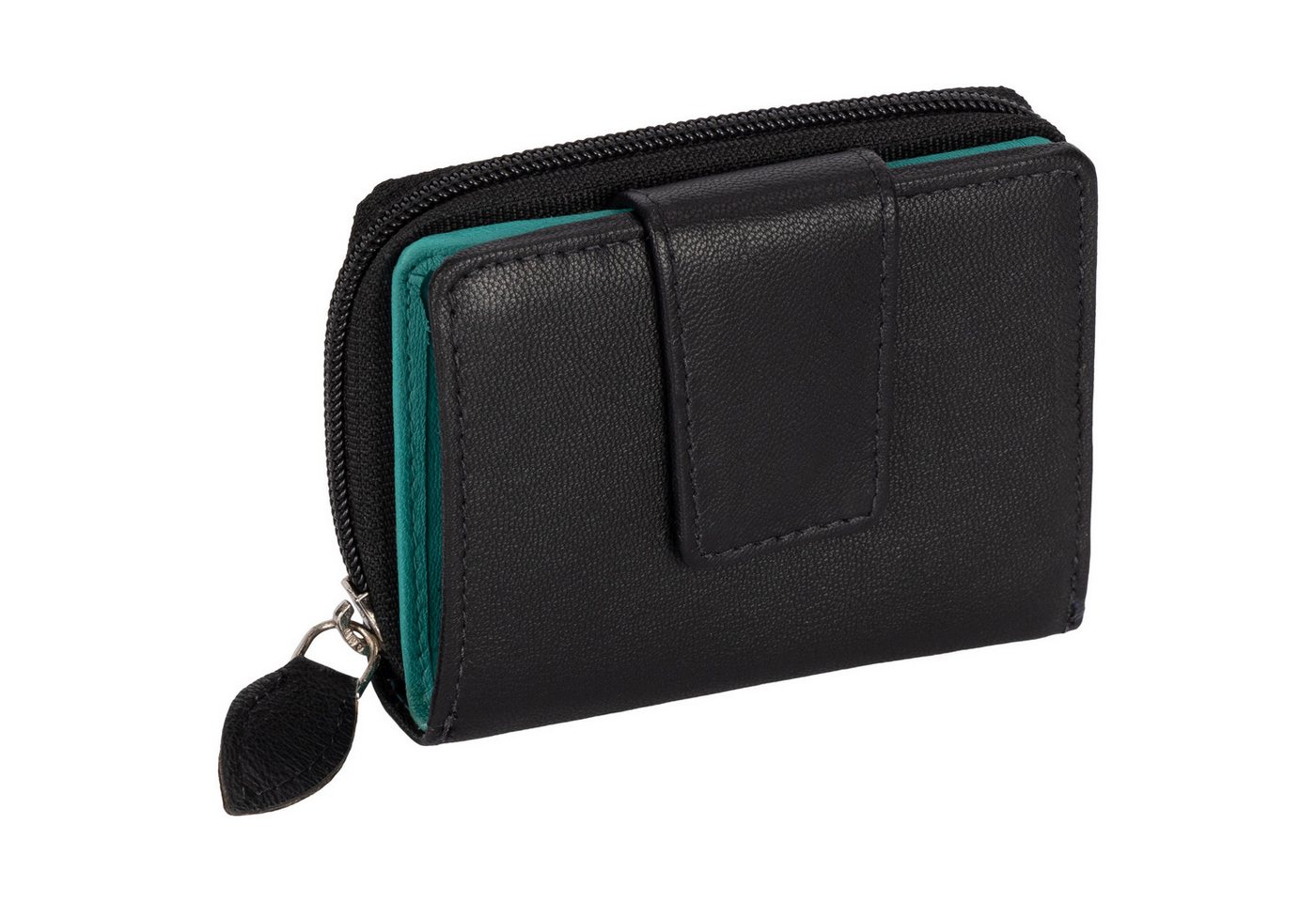 EAAKIE Geldbörse Kleine RFID Damen Geldbörse Kompakt Portemonnaie Mini Damenbörse Leder, Damen Geldbörse klappbar mit Drückknopf von EAAKIE