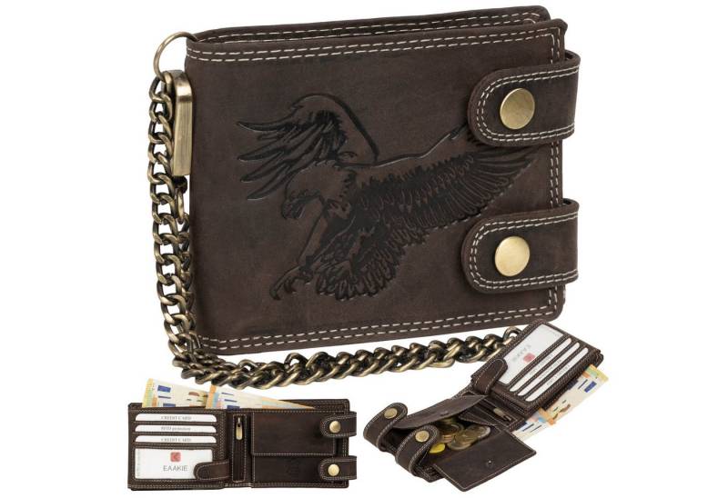 EAAKIE Geldbörse Leder Geldbörse Herren RFID Portemonnaie Echtleder Geldbörse, RFID Schutz von EAAKIE