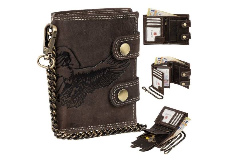 EAAKIE Geldbörse Leder Geldbörse Herren RFID Portemonnaie Echtleder Geldbörse, RFID Schutz von EAAKIE