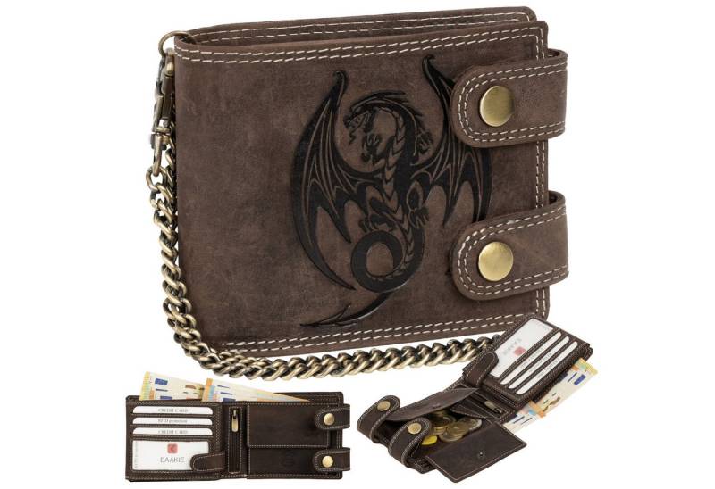 EAAKIE Geldbörse Leder Geldbörse Herren RFID Portemonnaie Echtleder Geldbörse, RFID Schutz von EAAKIE