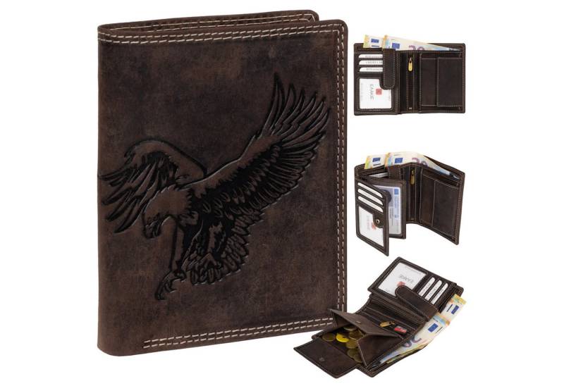 EAAKIE Geldbörse RFID Büffel Echt Leder Geldbörse Portemonnaie Herren mit Motiv, RFID Schutz von EAAKIE