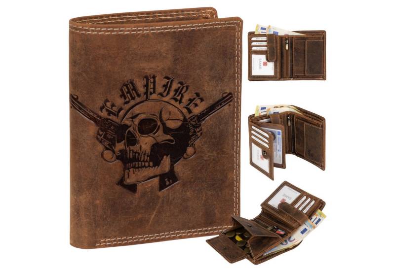 EAAKIE Geldbörse RFID Büffel Echt Leder Geldbörse Portemonnaie Herren mit Motiv, RFID Schutz von EAAKIE