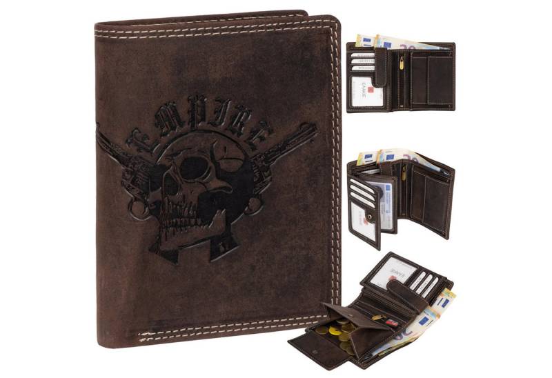 EAAKIE Geldbörse RFID Büffel Echt Leder Geldbörse Portemonnaie Herren mit Motiv, RFID Schutz von EAAKIE