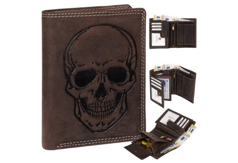 EAAKIE Geldbörse RFID Büffel Echt Leder Geldbörse Portemonnaie Herren mit Motiv, RFID Schutz von EAAKIE