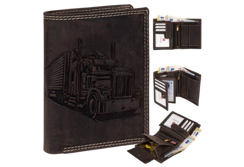 EAAKIE Geldbörse RFID Büffel Echt Leder Geldbörse Portemonnaie Herren mit Motiv, RFID Schutz von EAAKIE