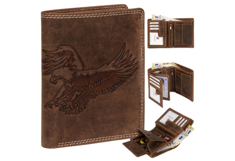 EAAKIE Geldbörse RFID Büffel Echt Leder Geldbörse Portemonnaie Herren mit Motiv, RFID Schutz von EAAKIE