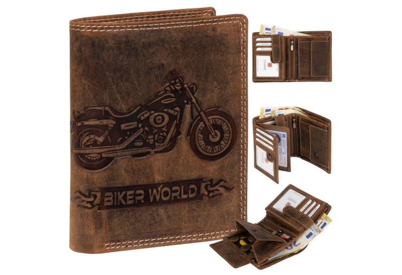 EAAKIE Geldbörse RFID Büffel Echt Leder Geldbörse Portemonnaie Herren mit Motiv, RFID Schutz von EAAKIE