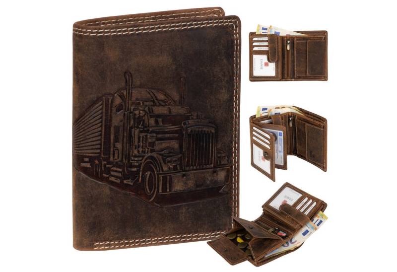 EAAKIE Geldbörse RFID Büffel Echt Leder Geldbörse Portemonnaie Herren mit Motiv, RFID Schutz von EAAKIE