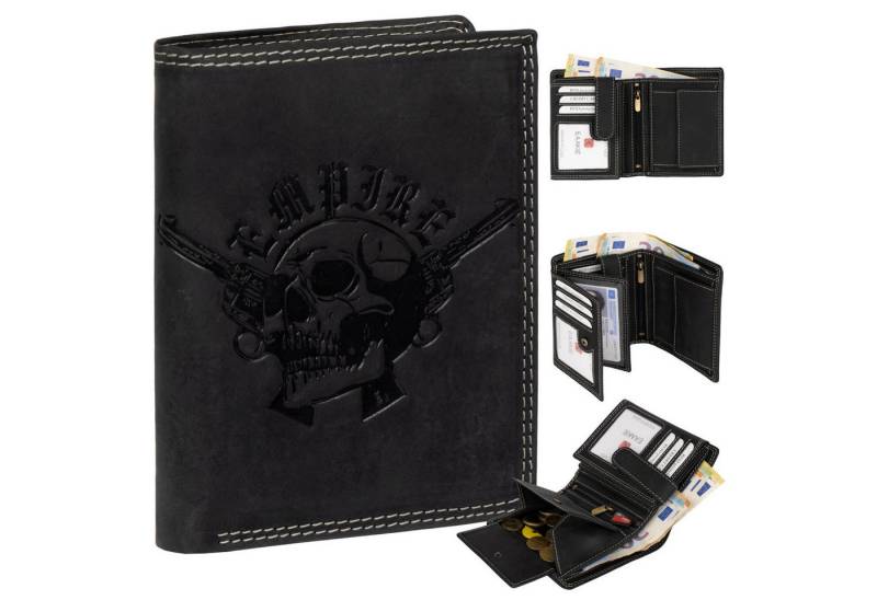 EAAKIE Geldbörse RFID Büffel Echt Leder Geldbörse Portemonnaie Herren mit Motiv, RFID Schutz von EAAKIE