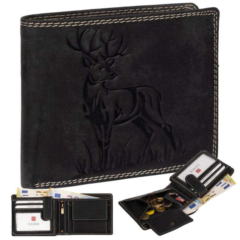 EAAKIE Geldbörse RFID Büffel Echt Leder Geldbörse Portemonnaie Herren mit Motiv, RFID Schutz von EAAKIE