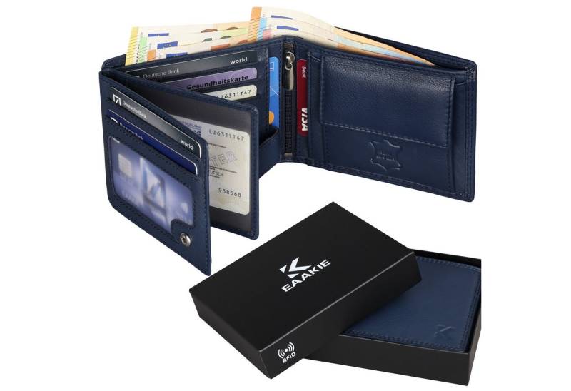 EAAKIE Geldbörse RFID echt Leder Portemonnaie Geldbörse Herren Rindleder, RFID Schutz von EAAKIE