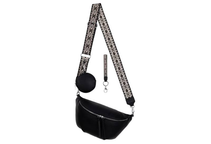 EAAKIE Gürteltasche Bauchtasche Umhängetasche Crossbody-Bag Kunstleder Italy-Design, als Schultertasche, CrossOver, Umhängetasche tragbar von EAAKIE
