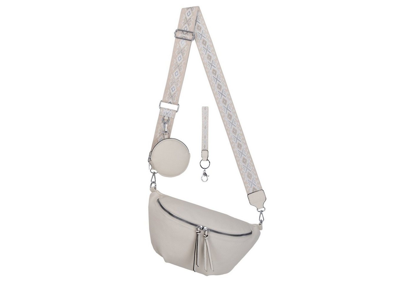 EAAKIE Gürteltasche Bauchtasche Umhängetasche Crossbody-Bag Hüfttasche Kunstleder Italy-D, als Schultertasche, CrossOver, Umhängetasche tragbar von EAAKIE