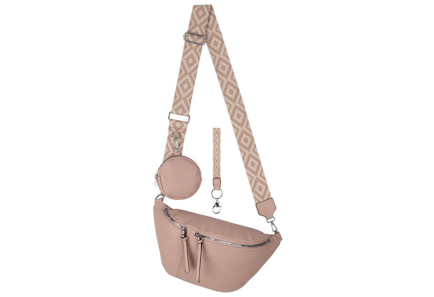 EAAKIE Gürteltasche Bauchtasche Umhängetasche Crossbody-Bag Hüfttasche Kunstleder Italy-D, als Schultertasche, CrossOver, Umhängetasche tragbar von EAAKIE