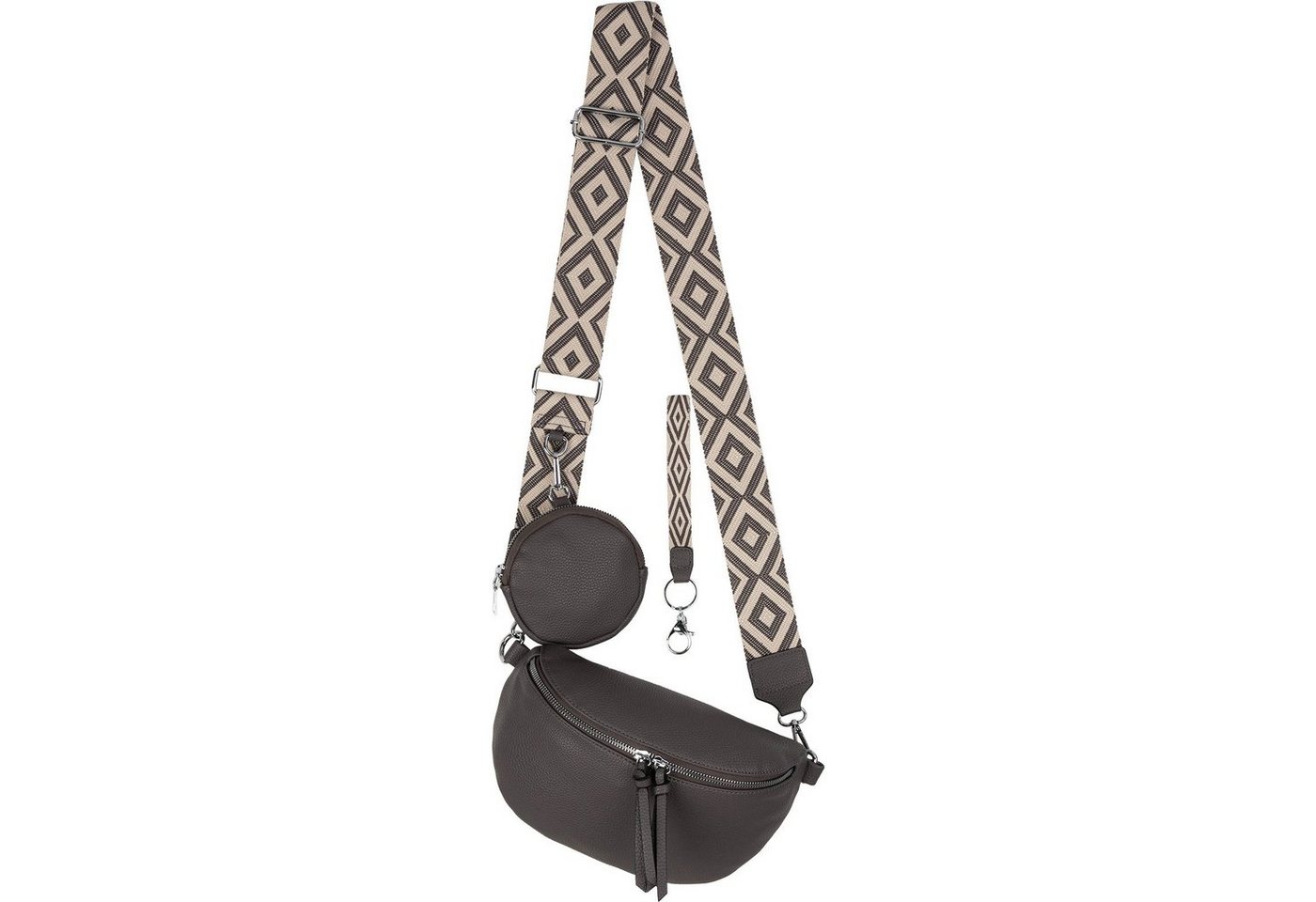 EAAKIE Gürteltasche Bauchtasche Umhängetasche Crossbody-Bag Hüfttasche Kunstleder Italy-D, als Schultertasche, CrossOver, Umhängetasche tragbar von EAAKIE