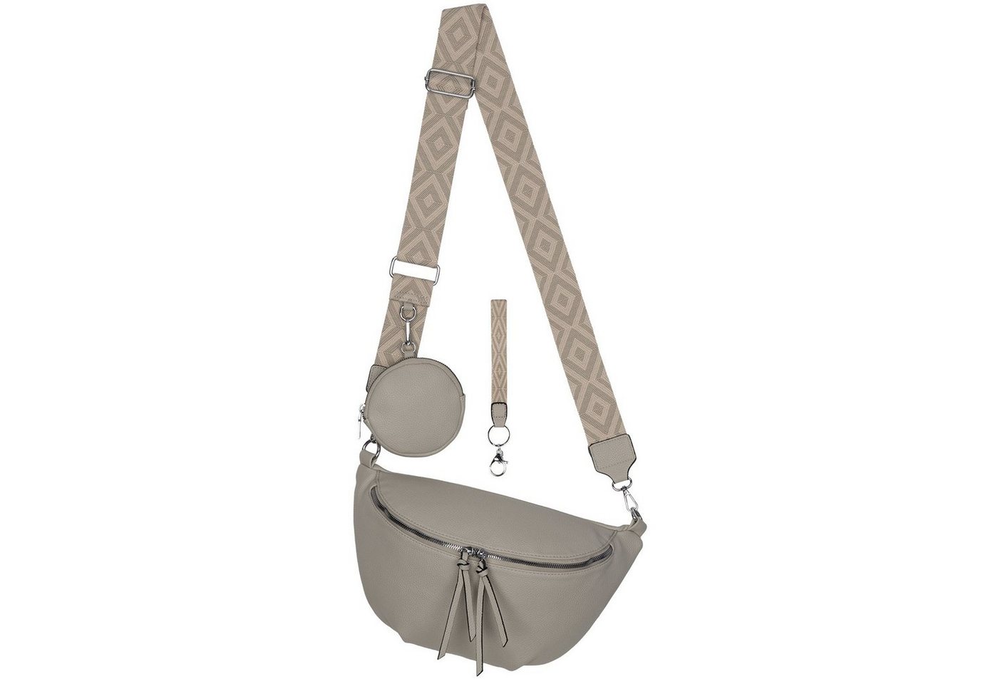 EAAKIE Gürteltasche Bauchtasche Umhängetasche Crossbody-Bag Hüfttasche Kunstleder Italy-D, als Schultertasche, CrossOver, Umhängetasche tragbar von EAAKIE