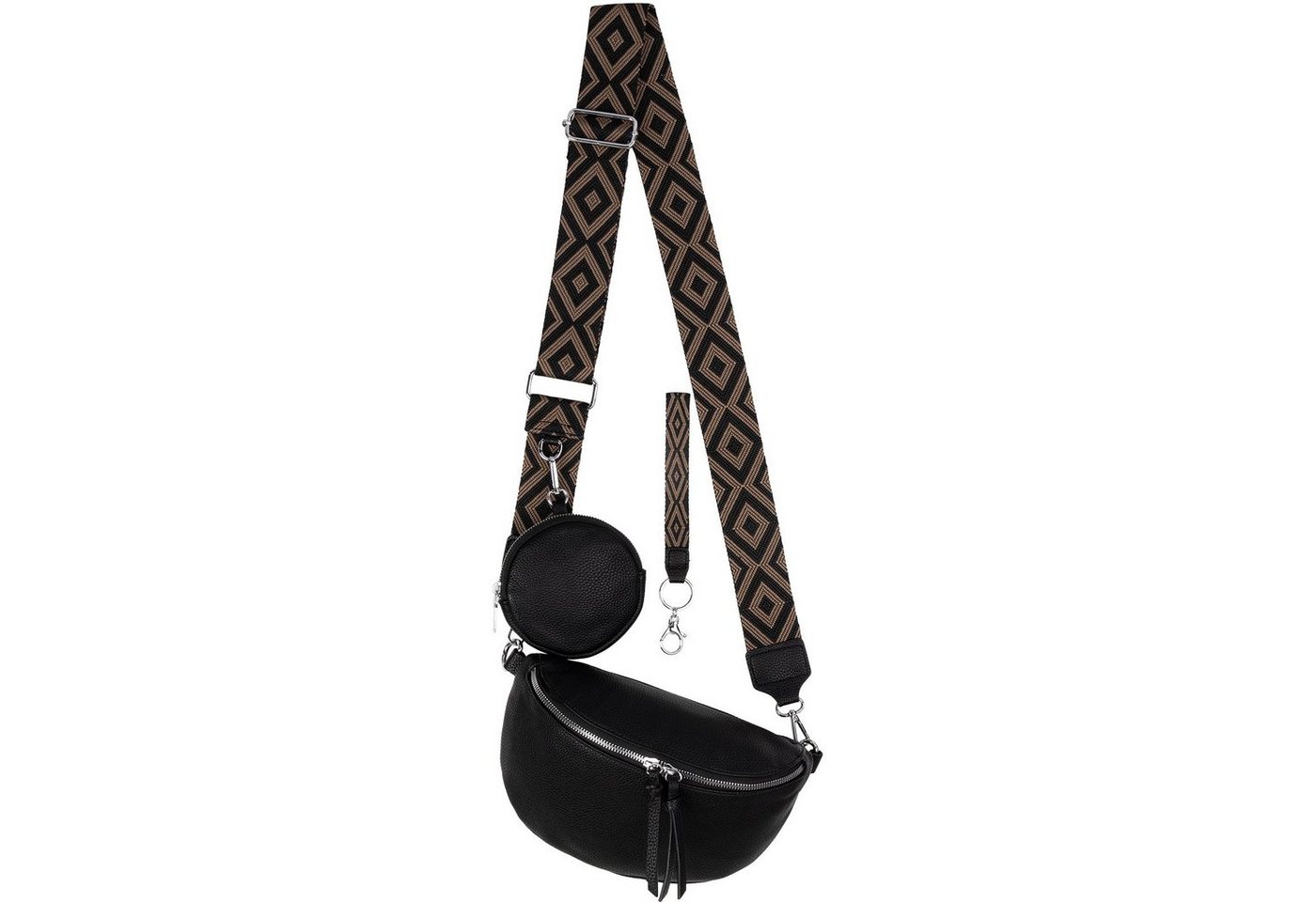 EAAKIE Gürteltasche Bauchtasche Umhängetasche Crossbody-Bag Hüfttasche Kunstleder Italy-D, als Schultertasche, CrossOver, Umhängetasche tragbar von EAAKIE