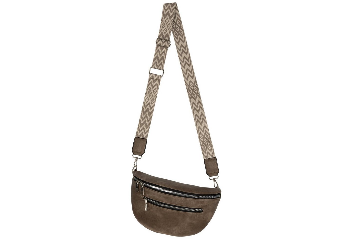 EAAKIE Gürteltasche Bauchtasche Umhängetasche Crossbody-Bag Hüfttasche Kunstleder Italy-De, als Schultertasche, CrossOver, Umhängetasche tragbar von EAAKIE