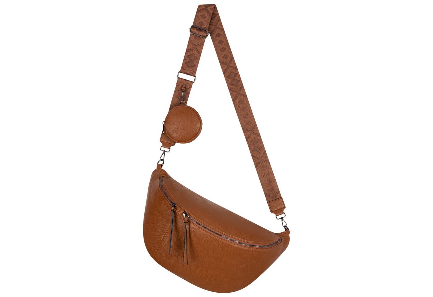 EAAKIE Gürteltasche Bauchtasche XXL Umhängetasche Crossbody-Bag Hüfttasche Kunstleder, als Schultertasche, CrossOver, Umhängetasche tragbar von EAAKIE