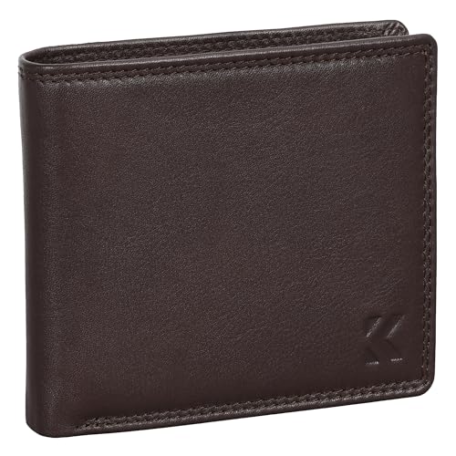 EAAKIE Herren Geldbörse aus Echtleder, Nappa Leder Portemonnaie Querformat mit RFID Schutz, großes Münzfach, 8 Kartenfächern, edle Geschenkbox – Leder Geldbeutel, Brieftasche, Portmonee (Braun) von EAAKIE