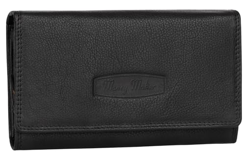 EAAKIE RFID Damen Geldbörse Portemonnaie Geldbeutel Damenbörse Langformat Leder (Schwarz) von EAAKIE