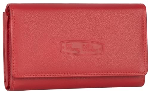 EAAKIE RFID Damen Geldbörse Portemonnaie Geldbeutel Damenbörse Leder 14 Karten (Rot) von EAAKIE