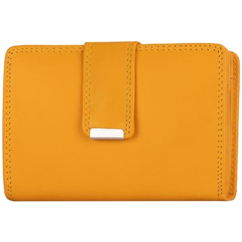 EAAKIE RFID Damen Geldbörse Portemonnaie Geldbeutel Damenbörse weiches Leder 14 Karten (Gelb) von EAAKIE