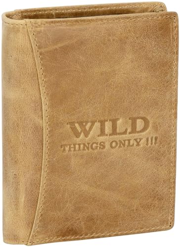 EAAKIE RFID echt Leder Herren Portemonnaie Geldbörse Geldbeutel Herrengeldbörse Hochformat 9 Karten (Natur) von EAAKIE